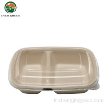 Boîte de nourriture de couleur naturelle recyclable respectueuse respectueuse respectueuse de l&#39;environnement / bol
